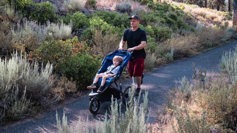 joovy zoom 360 ultralight - the zoom is better suited for running on paved trails.