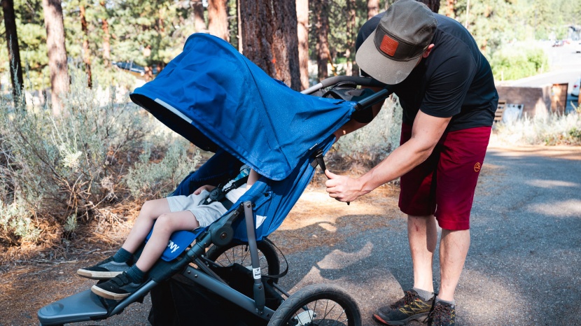 reclining the seatback on the joovy takes two hands with two...