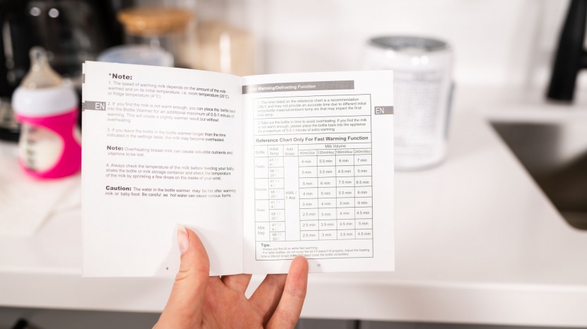the grownsy warming guide is included in the manual.