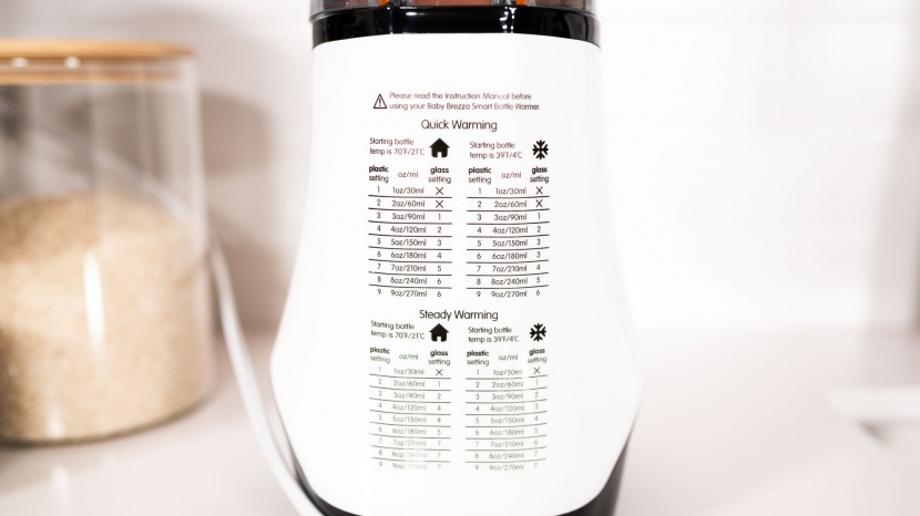 the brezza includes instructions on the back of the unit for setting...