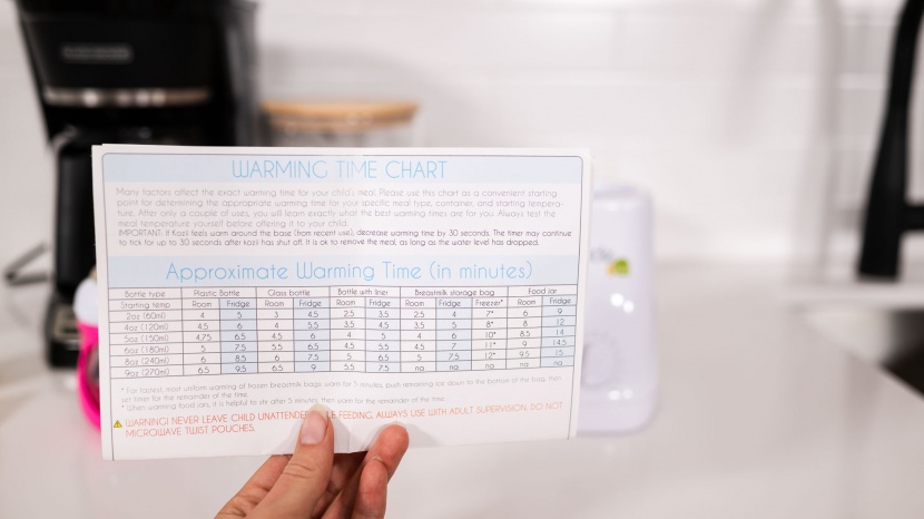 bottle warmer - many warmers include a quick reference chart for easy setting...