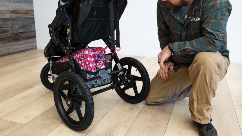 bob revolution flex 3.0 - the revolution storage basket is large enough for our large diaper...