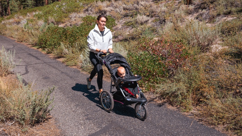 baby trend expedition - because it lacks things like adjustable tracking and an adjustable...