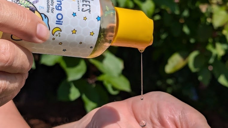 baby oil - disc top lids were easy to use, but the bottles tended to get oilier...