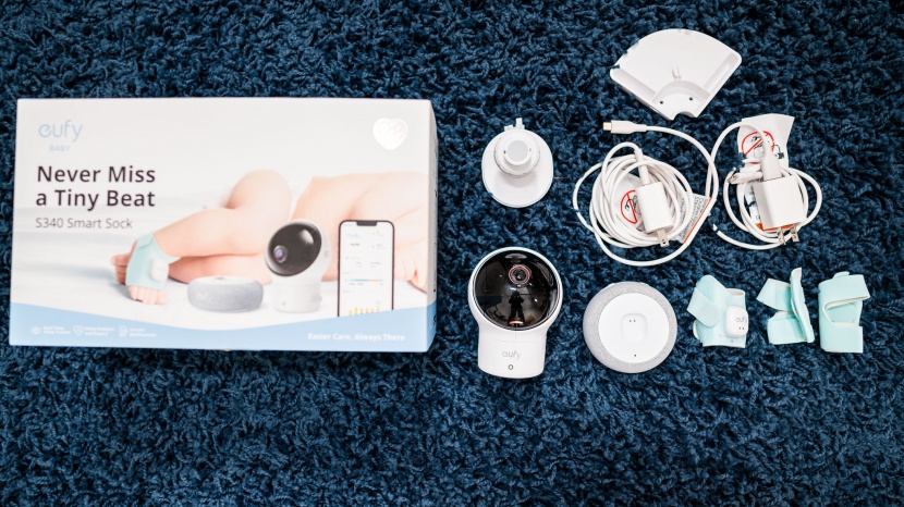 eufy s340 - the eufy comes with a camera, three socks, a base station, and...