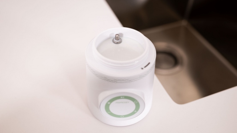the momcozy has a ceramic heating plate you need to clean between...