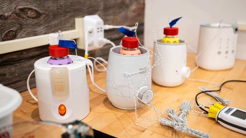 bottle warmer - we tracked bottle content temperatures using a device that recorded...