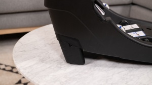 The recline adjustment on the Britax is a flip out foot.