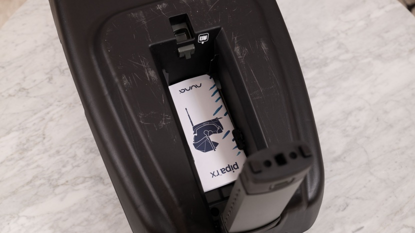 the pipa user manual is stored under the base where the load leg...