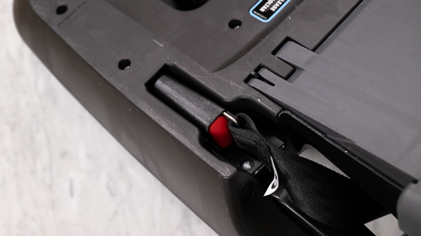 the premier has a latch connector storage slots on each side.