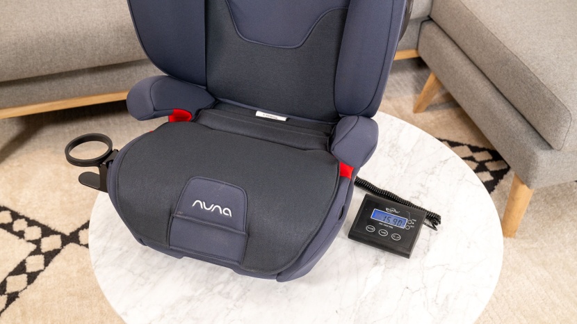 the nuna is 15.9 lbs, which is a lot compared to the inflatable...