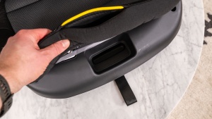 The seat bottom of the Shuttle Plus is somewhat busy under the...