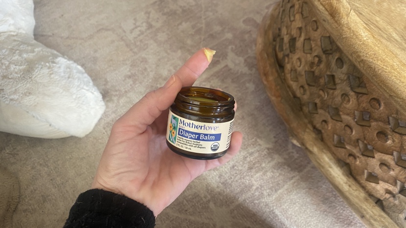 diaper cream - the oily base of the motherlove made it easy to scoop and spread.
