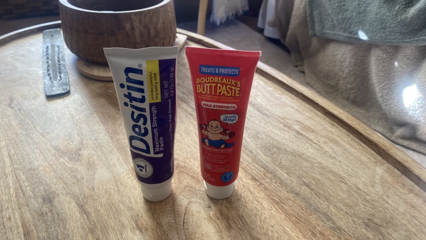 diaper cream - both desitin and butt paste include 40% zinc oxide, an active...