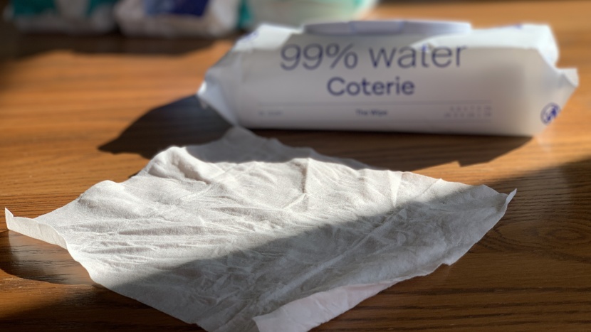 baby wipes - the coterie wipes off impressive texture and durability, holding up...