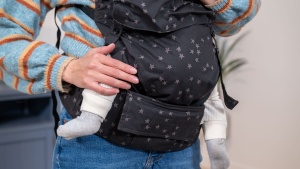 The Tule Free-to-Grow offers more fabric for a comfortable seating...