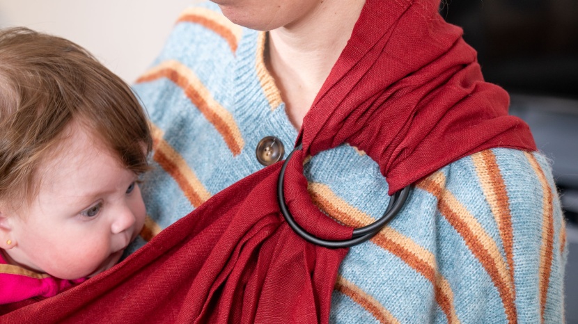 nalakai ring sling - pulling the fabric on the nalakia through the double rings can lift...