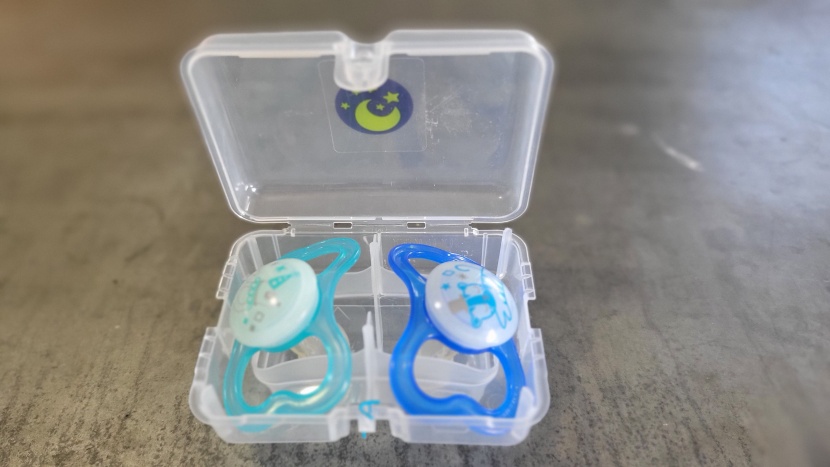 pacifier - pacifiers kept in the mam air night sterilizing box, unopened, can...