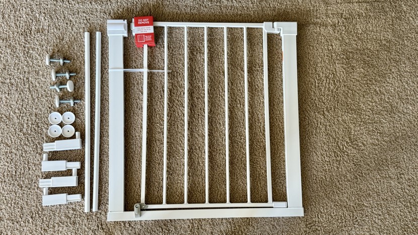 baby gate - the safety 1st pressure mount gate is easy to assemble and features...