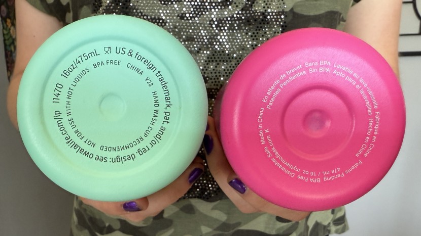 bottom of stainless steel bottles feature solder spots that are...