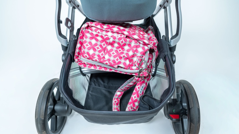 uppababy vista v3 - the color-coded brake is conveniently located on the right side of...