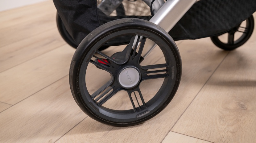 uppababy vista v3 double - the &quot;never flat&quot; tires are sturdy and designed to last, taking away...