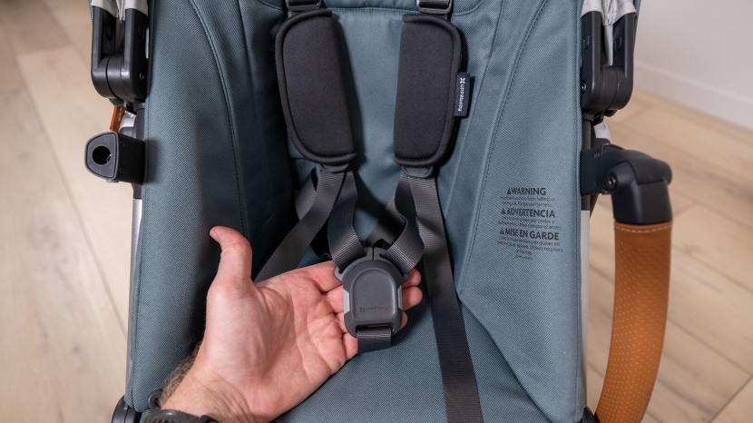 uppababy vista v3 double - the mesh on the harness is some of the softest material we&#039;ve seen...