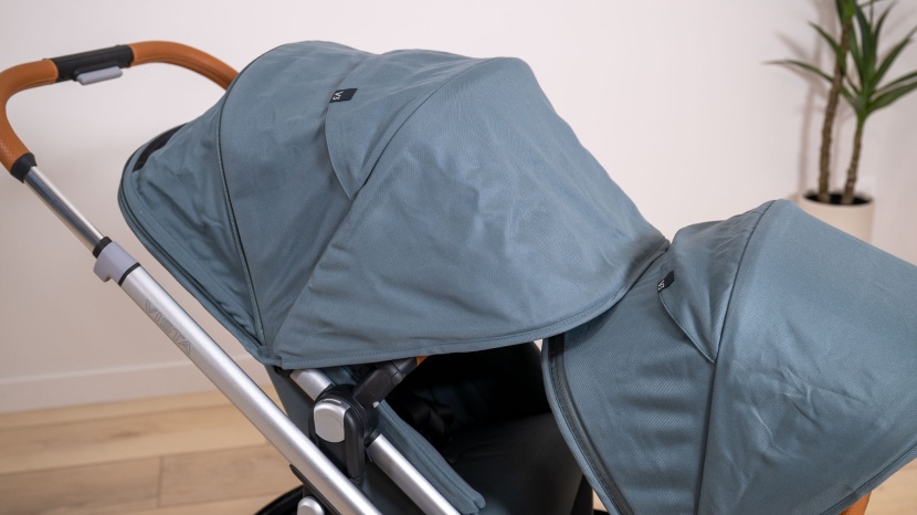 double stroller - the vista canopies are enormous and include peek-a-boo windows.