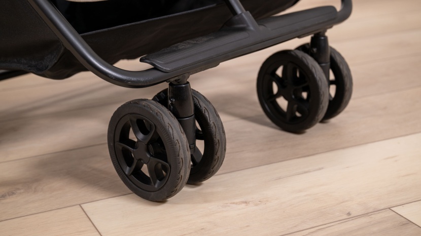 double stroller - while dual front wheels on each leg are not our favorite design, the...