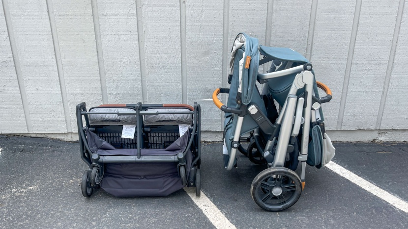 uppababy vista v3 double - the vista (on the right) is massive when folded compared to some of...