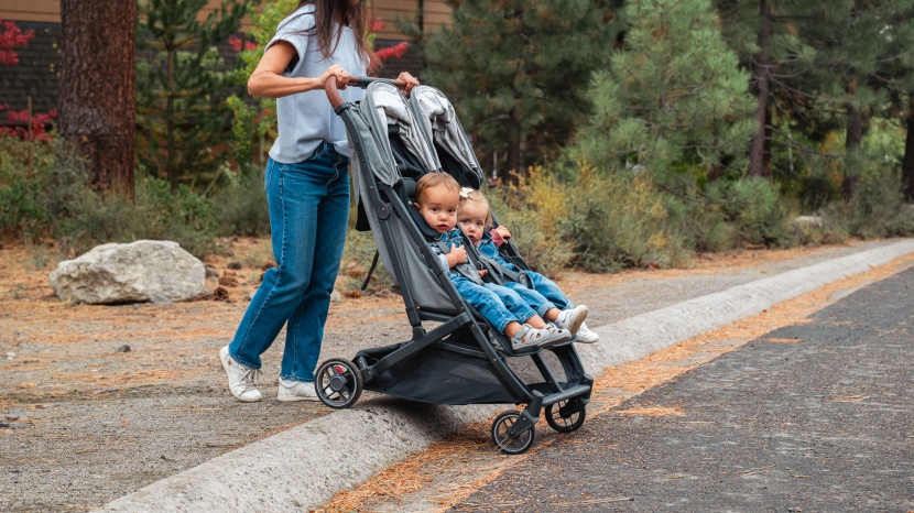 double stroller - the duo performed better for maneuverability than we expected with...