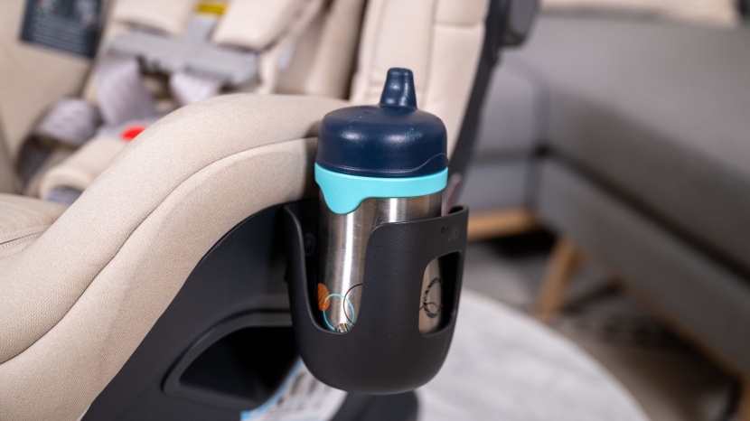 the rove cup holder is wide enough to fit our thermos water bottle.