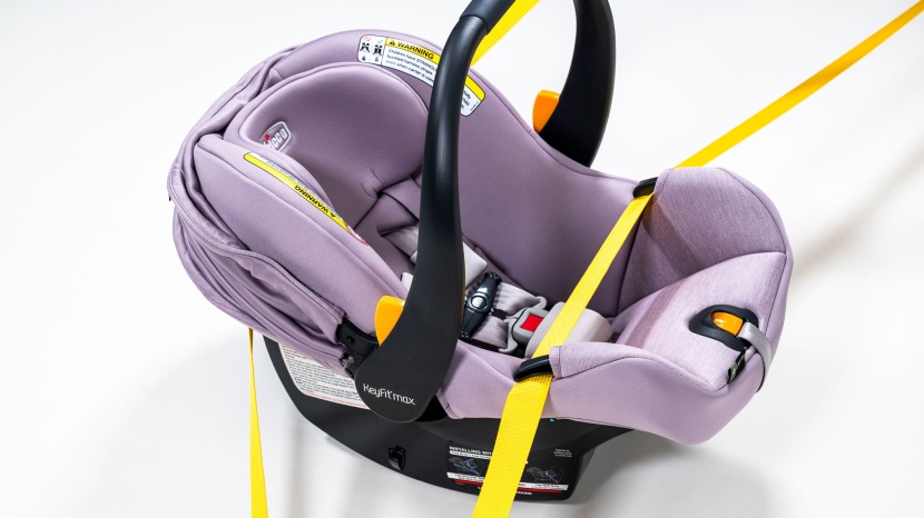 the belt path across the foot of the carrier is open, but the fabric...