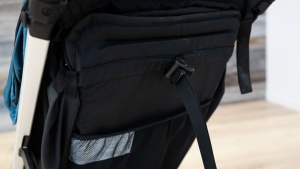 The plastic toggle recline adjustment on the Spring is easy but...