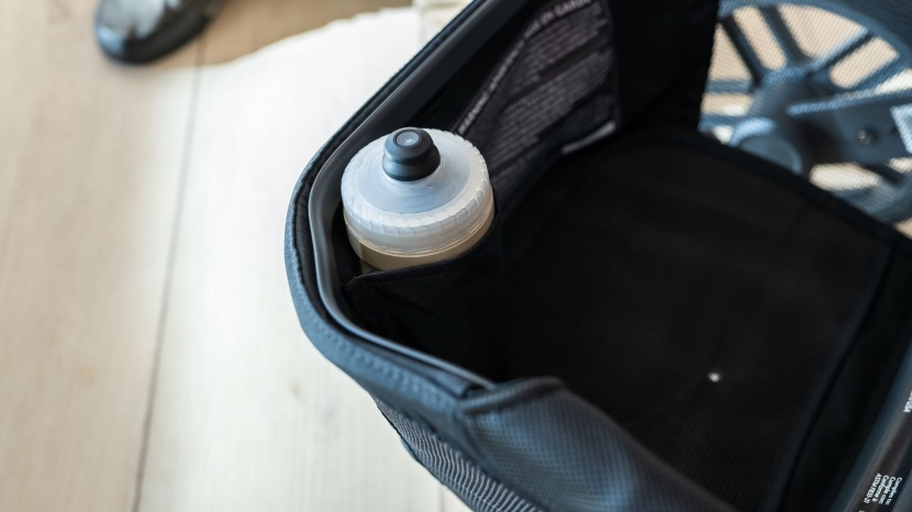 the large storage bin on the vista v2 has a pocket in the corner for...