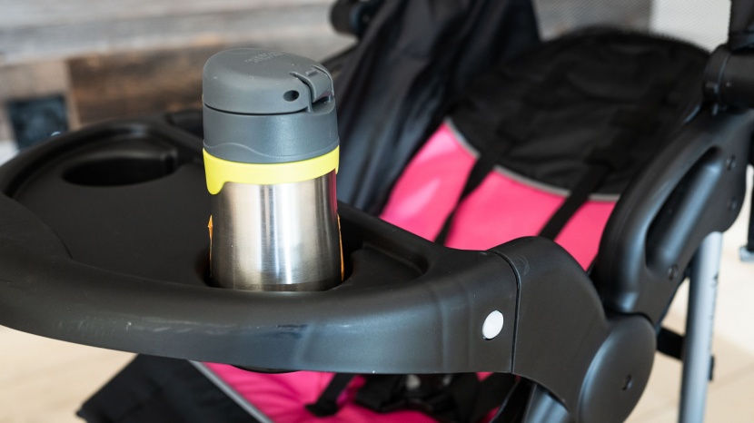 baby trend expedition - the expedition child's tray fits narrower water bottles, but wider...